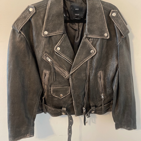 Real Leather Distressed OversizedJacket